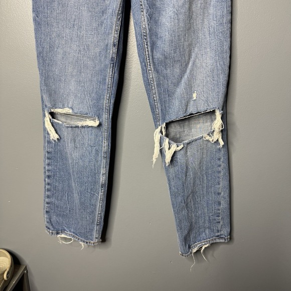 Abercrombie & Fitch Ankle Straight Distressed Full Panel Maternity Jeans Size 25 - Picture 3 of 5